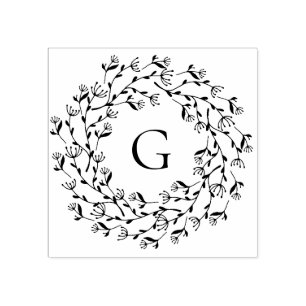 Carimbo De Borracha Delicar Monograma Floral