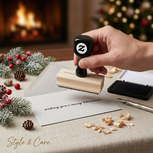 Carimbo De Borracha desejando um feliz Natal Script