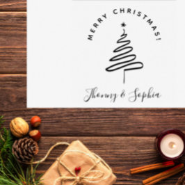 Carimbo De Borracha Desejos de Natal Mínimos Elegantes