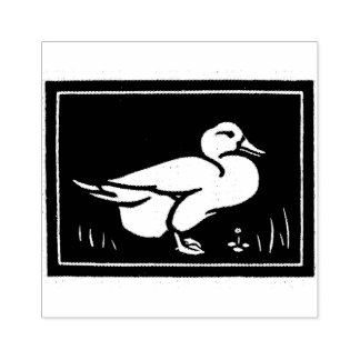 Carimbo De Borracha Desenho artístico do pato de Vintage