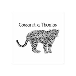 Carimbo De Borracha Desenho de Gato Malhado Leopardo Chita Vintage