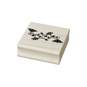 Carimbo De Borracha Desenho Floral Decorativo