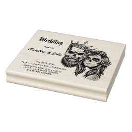 Carimbo De Borracha Design de casamento gótica impressionante com crân