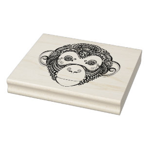 Carimbo De Borracha Design de macaco inspirado