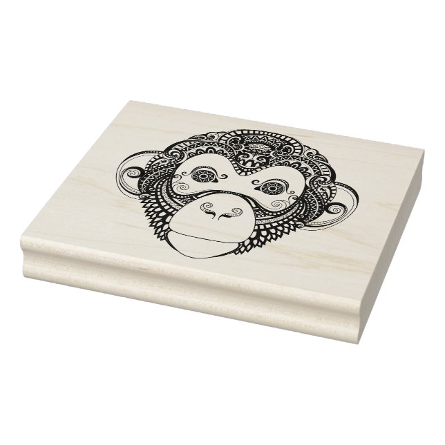 Carimbo De Borracha Design de macaco inspirado (Carimbo)