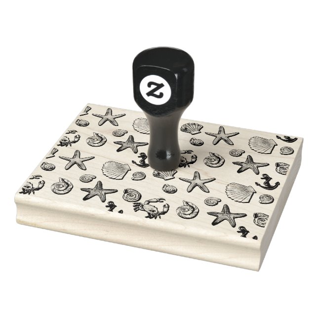 Carimbo De Borracha Design de praia simples (Carimbo)