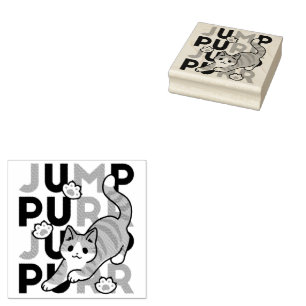 Carimbo De Borracha Design de Salto de Gato Reprodutivo - Trabalho de 