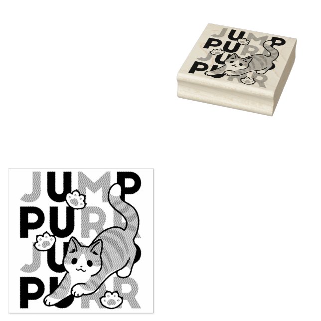 Carimbo De Borracha Design de Salto de Gato Reprodutivo - Trabalho de  (Carimbado)