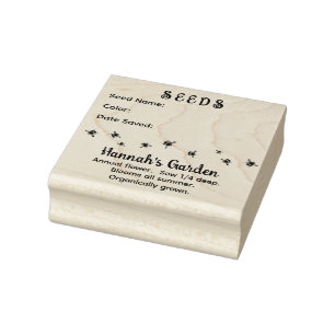 Carimbo De Borracha Design de Sementes Guardadas no Jardim