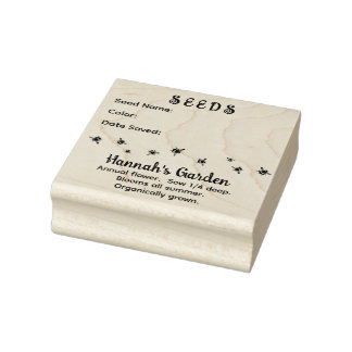 Carimbo De Borracha Design de Sementes Guardadas no Jardim