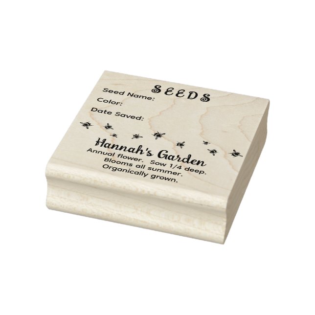 Carimbo De Borracha Design de Sementes Guardadas no Jardim (Carimbo)