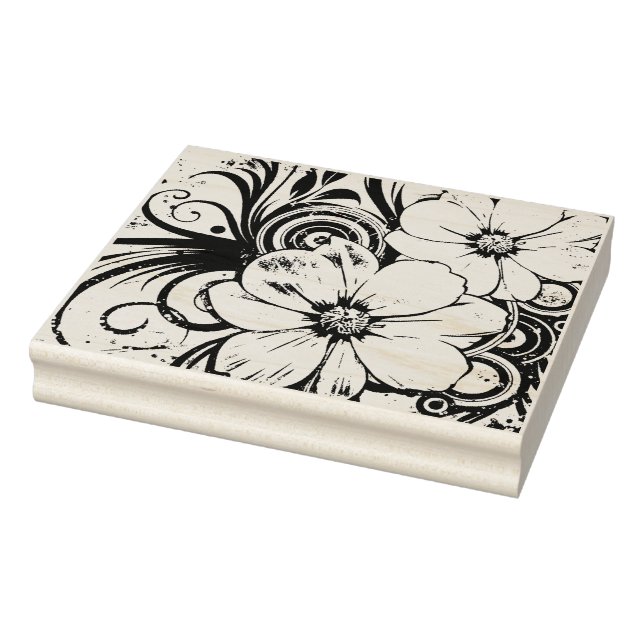 Carimbo De Borracha Design Floral - fazer da placa (Carimbo)