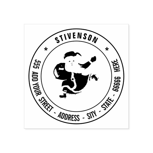 Carimbo De Borracha Design seu próprio nome Endereço Papai noel Carimb (Impressão)