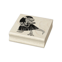 Carimbo De Borracha Dinossauro Havaiano Ukulele