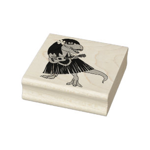 Carimbo De Borracha Dinossauro Havaiano Ukulele