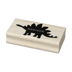 Carimbo De Borracha Dinossauro Stegosaurus Cute Dino Kid Nome do Filho