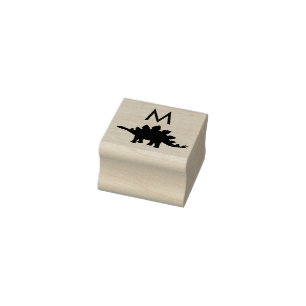 Carimbo De Borracha Dinossauro Stegosaurus Dino Kid Monograma Inicial