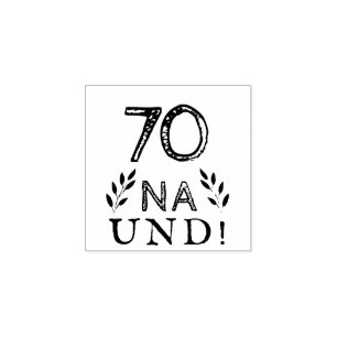 Carimbo De Borracha Divertido Deutsch Alemão 70 Na und Aniversário de