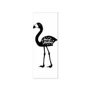 Carimbo de borracha do flamingo do "Feliz Natal",