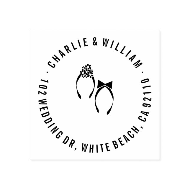 Carimbo de Borracha do Sr. & Sra. Chinelos Beach W (Impressão)