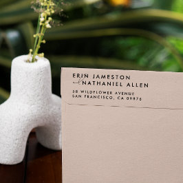 Carimbo De Borracha Dois Nomes & Script Font Modern Return Address