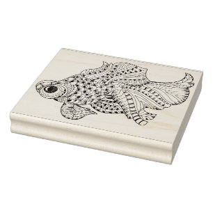 Carimbo De Borracha Doodle dos peixes
