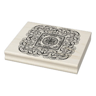 Carimbo De Borracha Doodle quadrado decorativo bonito