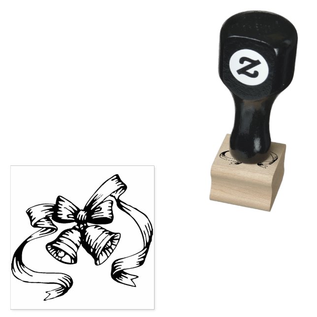 Carimbo de borracha dos sinos de Natal (Carimbado)