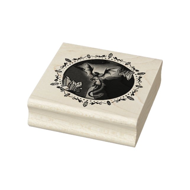 Carimbo De Borracha Dragão Ametista Magro Elegante de Cristal Magnétic (Carimbo)