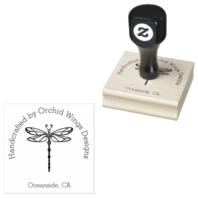 Carimbo De Borracha Dragonfly artesanal por personalizável (Carimbado)