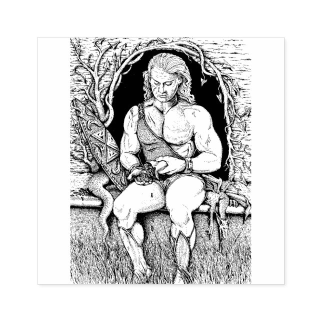 CARIMBO DE BORRACHA DROGON'S HOARD, WARRIOR, SACO DE DOURADO, CAVE, LA (Impressão)