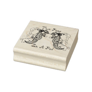 Carimbo De Borracha Duas ervilhas em um selo do vagem