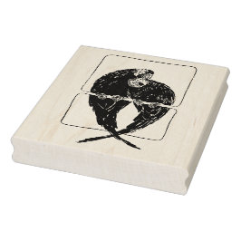Carimbo De Borracha Duas Parrots Wood Art Stamp