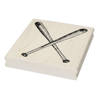 Carimbo De Borracha Duas Vintage Woodball Bats Bats Rubber Art Stamp