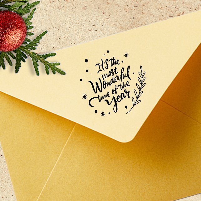 Carimbo De Borracha É a época mais maravilhosa do ano (It's The Most Wonderful Time Of The Year Rubber Stamp)