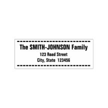 Carimbo de Borracha e Nome da Família Simples Negr