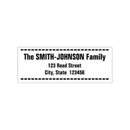 Carimbo de Borracha e Nome da Família Simples Negr