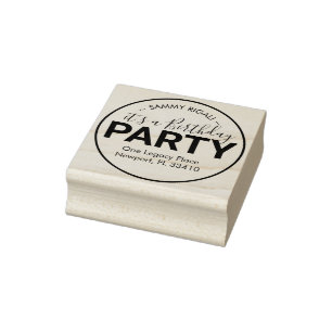 Carimbo De Borracha É um endereço de devolução de Festa de aniversário