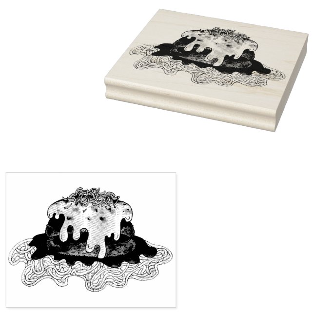 Carimbo De Borracha EggPlant Aubgergine Parm Parmesan Comida italiana (Carimbado)