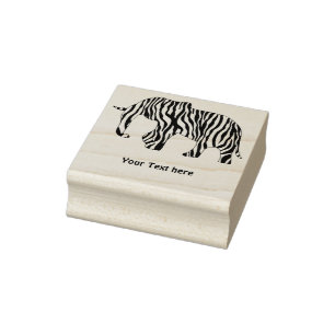 Carimbo De Borracha Elefante com as listras da zebra (direitas) + suas