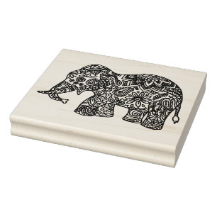 Carimbo De Borracha Elefante do Doodle