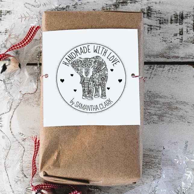 Carimbo De Borracha Elefante Indiano, Feita À Mão Com Amor, (Criador carregado)