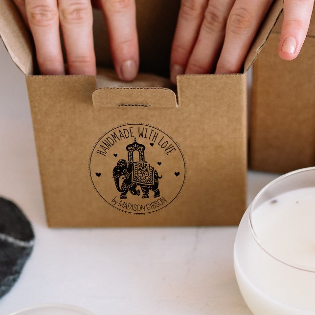 Carimbo De Borracha Elefante Indiano, Feita À Mão Com Amor, (Criador carregado)