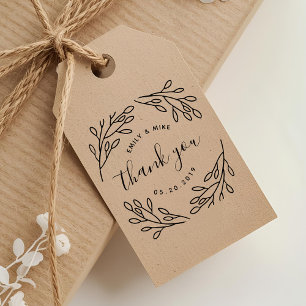 Carimbo De Borracha Elegant Botanical Wedding Favor Thank You