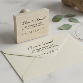Carimbo De Borracha Elegant Luxe Script Custom Wedding Return Address 