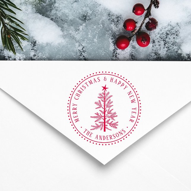 Carimbo De Borracha Elegant Merry Christmas & Happy New Year  (Criador carregado)