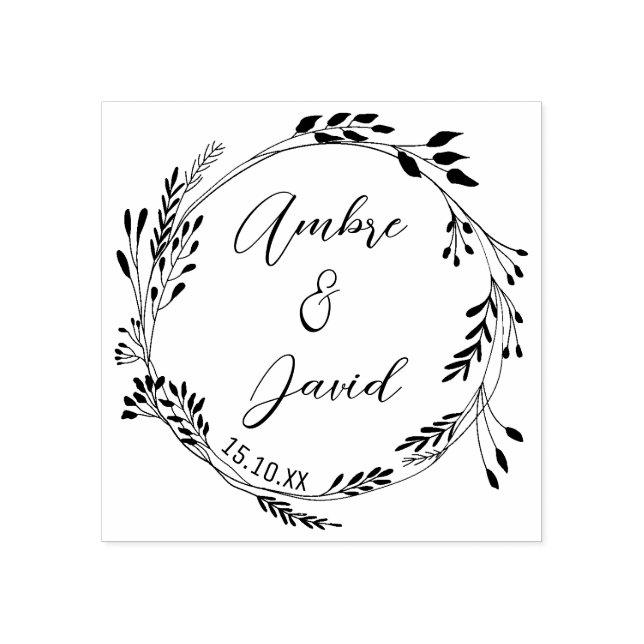 Carimbo De Borracha Elégant, Moderne, Couronne Florale (Impressão)