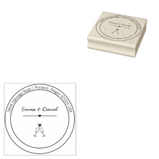 Carimbo De Borracha Elegant Script Wedding Return Address Stamp