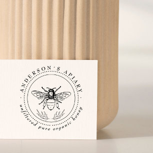 Carimbo De Borracha Elegante Apiário Da Família De Abelhas De Mel Vint