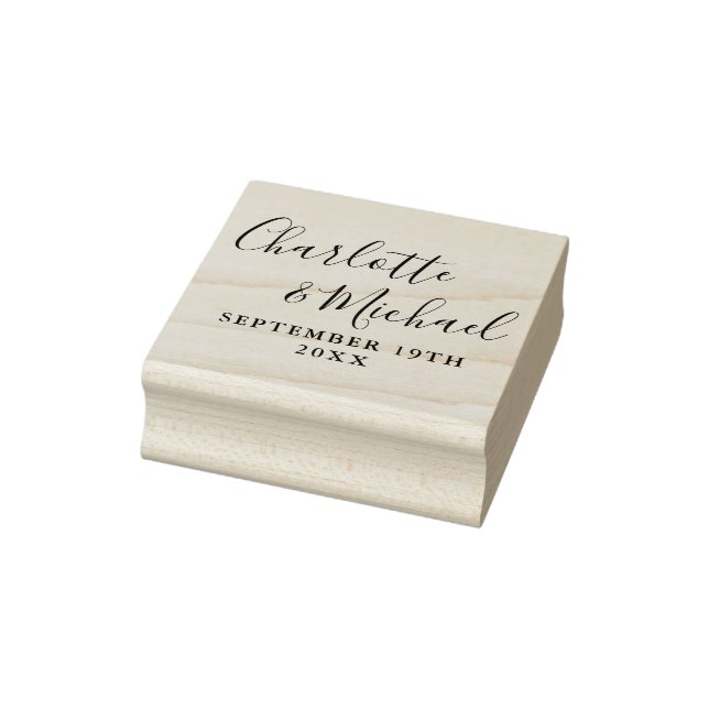 Carimbo De Borracha Elegante Assinatura Moderna Casamento Script (Carimbo)